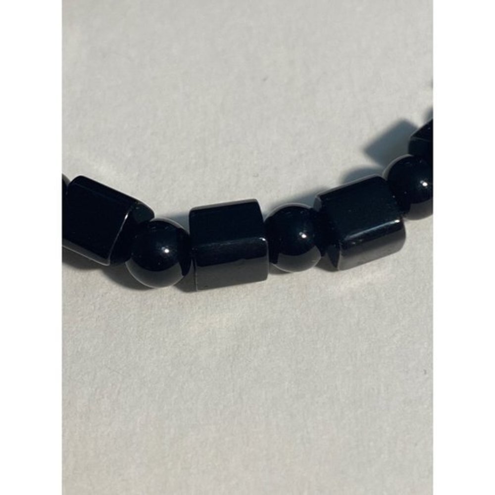Fashion Jewelry Black Bracelet Circle Square Shapes - Picture 5 of 5